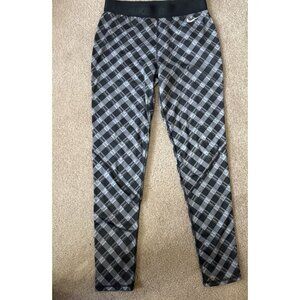 Nike Pro Womens Black Grey Leggings Compression Dri Fit Geometric Size Large